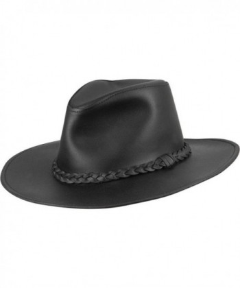 Wilsons Leather Mens Cowboy Leather Hat W/ Braid - Black - C311PRJMYEL