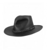 Wilsons Leather Mens Cowboy Leather Hat W/ Braid - Black - C311PRJMYEL