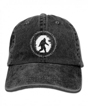 Bigfoot I Believe Men's Great Baseball Cap Trucker Style Hat Casual Cap - Black - CH184HYIS02