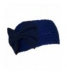 Best Winter Hats Womens Knit Headband W/Large Bow (One Size) - Navy - C6125Y2ELCN