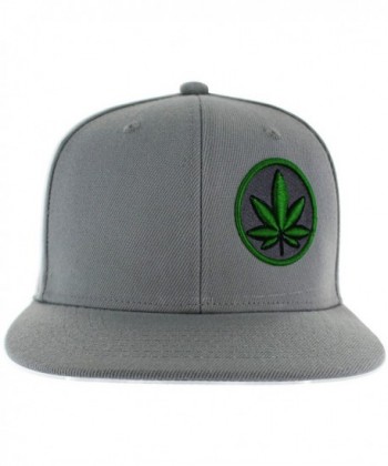 Pot Leaf Hat Collection Premium Puff 3D Embroidery - Snapback Hat Variations - USA. - Gray - CL12NYLEBH1