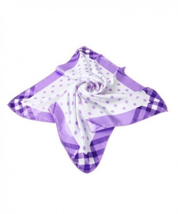 Premium Silk Feel Polka Dots Square Satin Scarf 20" - Different Prints Available - Lavender - C9126HAJXPF