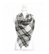 White/Black Tartan Womens Fashion Warm Winter Blanket Scarf Funky Monkey Scarves - CV1874TWNNG