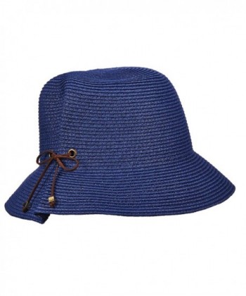 Cappelli Paper Braid Cloche with WAX Cord Hat - Navy - C211U3U6RWT