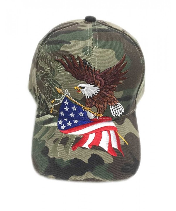 Aesthetinc Patriotic American Eagle and American Flag Baseball Cap USA 3D Embroidery - Military Camo - CX120061ZMR