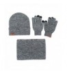 CALOFE Hat Scarf Touch Screen Gloves Unisex Winter Warm Knitted Set Christmas Gift - Grey - CJ188SYKD55