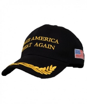 CHUNG Adult Adjustable Trump Hat Cotton Cap Make America Great Again - Olive Black - CF12HAWME9L
