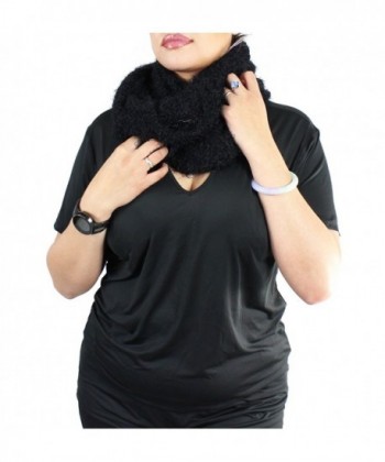 Silky Black Infinity Scarf Women