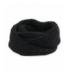 Kaisifei Women Winter Warm Infinity 2 Circle Cable Knit Scarf - Black - CP127NHLGJX