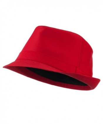 Basic Poly Woven Fedora Hats - Red L-XL - CY11HEH6Y8L