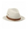 Dorfman Pacific Men's One-Piece Canvas Faux Leather-Trim Safari Hat - Putty - CJ119EX8387