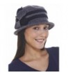 Retreez Women Elegant Wool Cloche Bucket Winter Hat with Daisy Floral Design - Dark Grey - C811QHPESM5