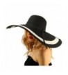 Summer Elegant Derby Floppy Hat - "7-1/4"" Brim 2 Tone - Black" - CQ17Y20GL87