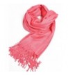 Premium Large Soft Silky Pashmina Shawl Wrap Scarf in Solid Colors - Coral Pink - CC18027ONG7