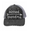 Cowgirl West Blessed Grandma Arrow Glittering Distressed Trucker Style Cap Hat Rocks any Outfit - Grandma - CM17YDZI4DU