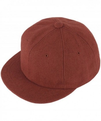 RaOn H100 Unisex Wool Basic Short Bill Cute HipHop Ball Cap Bill Snapback Flat Hat - Dark-red - CU184G3DAGL