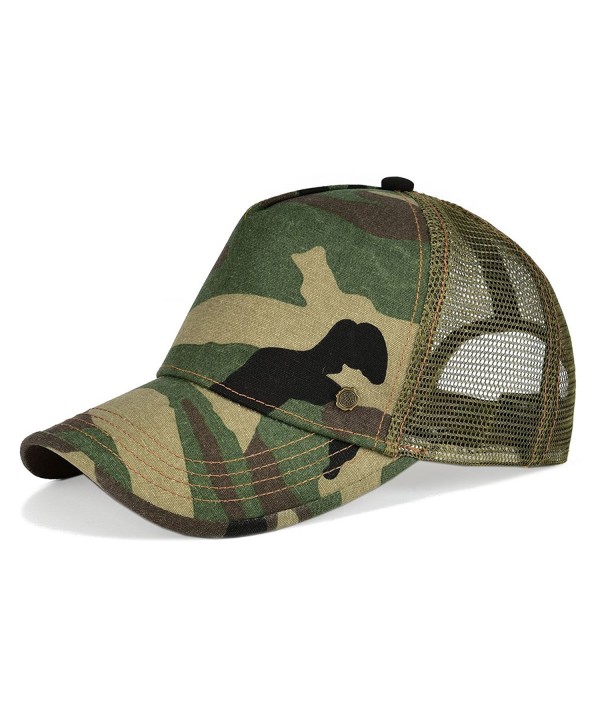 VOBOOM Mesh Hat Trucker Cap 5 Pannel Vintage Men & Women Baseball Cap - Green Camo - CB1849M0HYR