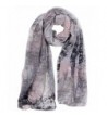 Salutto Womens Polyester Voile Scarf Graffiti Pattern Soft Fashion Scarves Shawl Wrap - Grey - CY12KV0JWGX