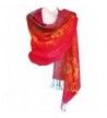 KMystic Colorful Silk Pashmina Scarf Shawl Wrap - Red - CO11A9LPR5J