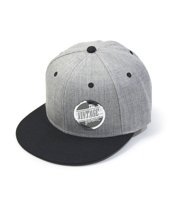 Premium Heather Wool Blend Flat Bill Adjustable Snapback Hats Baseball Caps - Black/Heather Gray - CA12M4JS4W7