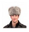 URSFUR Men's Rabbit Full Fur Russian Ushanka Trooper Hats Multicolor - Gray - CR11MBTZZU5