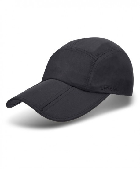 9M Clothing Company Unisex Foldable UPF 50+ Quick Dry Baseball Cap With Long Bill Portable Sun Hats - Black - CC1868Y6207