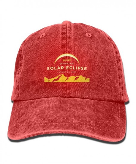 Wyoming Total Solar Eclipse August 21 2017 Adult Fashion Cowboy Hat - Red - C81855M62N2