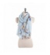 Rose Printed Scarf For Womens Girls Soft Lightweight Wrap Shawl Elegant Gorgeous Fashion Scarves - Green Blue - CC187EYZOLI