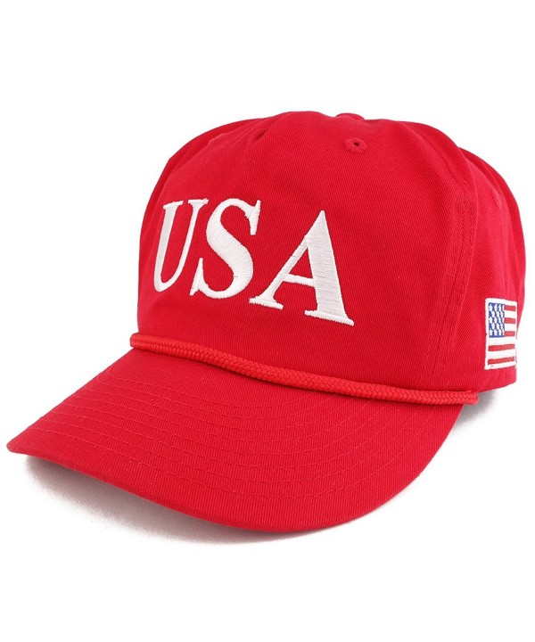 Donald Trump USA 45th President Embroidered Cap with Rope - Red - CN17YGRZO77