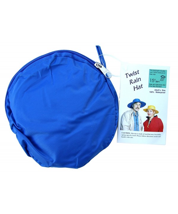 Twist-and-Fold Rain Hat- Unisex- 15 inch diameter brim - Royal Blue - C511N7NRF93