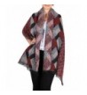 BodiLove Women's Stylish Pashminas Poncho Cape Shawl Wrap Blanket Scarf Holiday Gift - Dark Red - CQ186I6ZT5A