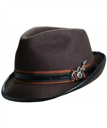 Carlos Santana Wool Felt Fedora with Guitar Pin - Meditation (SAN216)-Chocolate-S/M - CF119H28H27