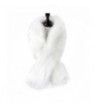 Caracilia Women Winter Warm Faux Fox Fur Collar Scarf Stole Long Scarf Shawl - White125cm - CU186DL9K3Y