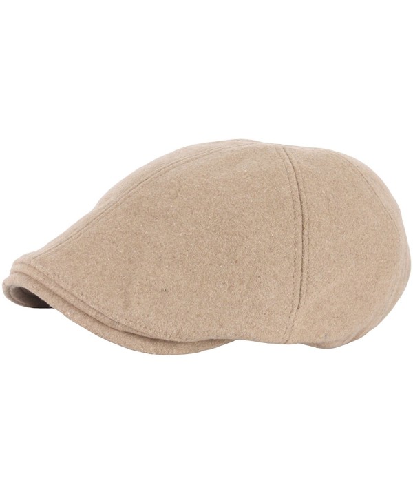 RaOn N50 Wool Warm Fabric Basic Hunting Gatsby IVY Cap Cabbie Ascot newsboy Beret Hat - Beige - CI12O55OQ0D