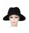 JTC Women Panama Black Fedora Trilby Headwear Wool Jazz Hat Dance Cap - CL11MHC4NRH