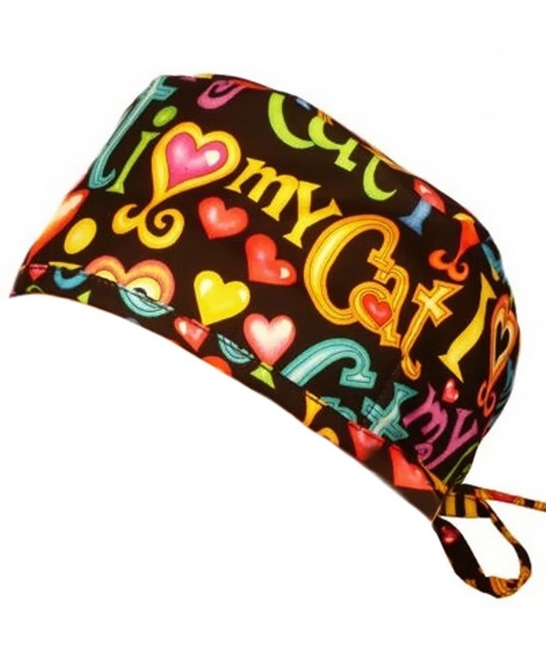 Mens And Womens Medical Scrub Cap - I Love My Cat - CN12ELBSEGR