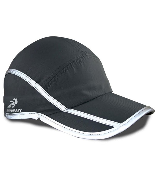 Headsweats Dry Visibility Performance Sport Hat Cap - Grey w/ Reflective - C511LWMG0SN