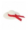 Princess Polka Dot Bow Natural Floppy Wide Brim Straw Beach Sun Hat -Diff Colors - Red - C3125TKL1G9