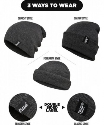 TRUE VISION Mens Black Beanie in Women's Skullies & Beanies