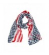 CTM Women's Satin Long American Flag Scarf - American Flag - C5115YJCFVB