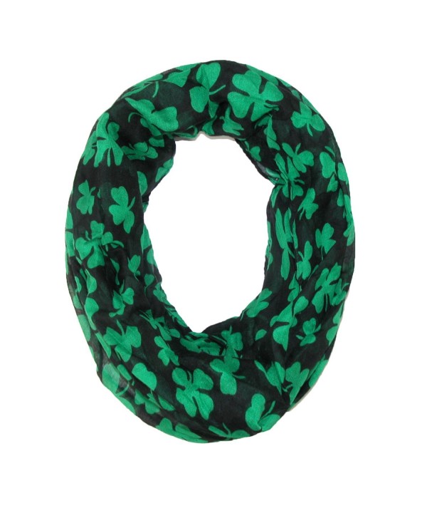 David & Young Women's St. Patricks Day Shamrock Infinity Loop Scarf - Black - CG12CEY060P