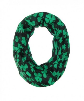 David & Young Women's St. Patricks Day Shamrock Infinity Loop Scarf - Black - CG12CEY060P