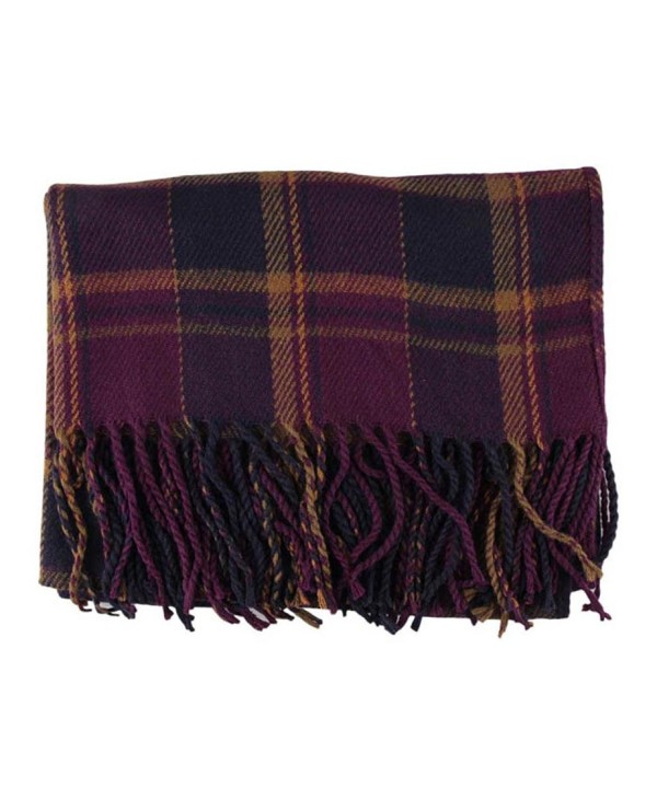 Creazy Fashion Women Winter Infinity Blanket Oversized Shawl Plaid Check Tartan Scarf Wrap - Purple - CL127CG4AT7