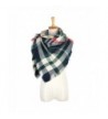 Epeius Oversized Double Faced Plaid Square Blanket Scarf for Women - Green - CU12O4UD5A3