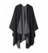 Urban CoCo Women's Color Block Shawl Wrap Open Front Poncho Cape - Black-series 7 - CT1859CUIDN