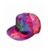 ZLYC Starry Galaxy Sky Neon Pattern Flatbill Snapback Adjust Baseball Cap Hat - Red (Ny) - CR11N9US8QD