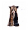 Zoopwon Faux Fur Hooded Scarf with Mittens Paws Gloves Animal Ears Hat - Wolf - C4187I5XLHC