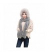 Doinshop Winter Warm Women Siamese Hoodie Gloves Pocket Earflap Hat Long Scarf Wraps - Gray - CH12O9ZGDE7