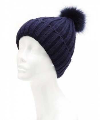 MIRMARU Winter Ribbed Knitted Beanie in Women's Skullies & Beanies