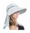 Sun Blocker Women Sun Flap Hat with Adjustable Drawstring Hiking Cap Wide Brim - White - CF17XXIY47I